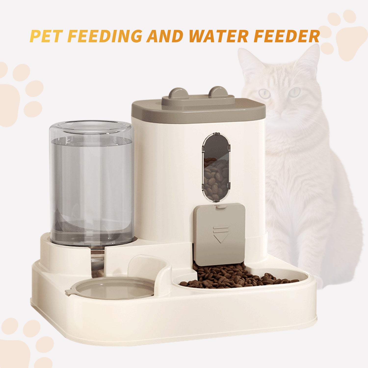 Revolutionary 2-in-1 Fully Automatic Cat Food and Water Dispenser - The Adorable Feeding Solution for Your Feline Friend
